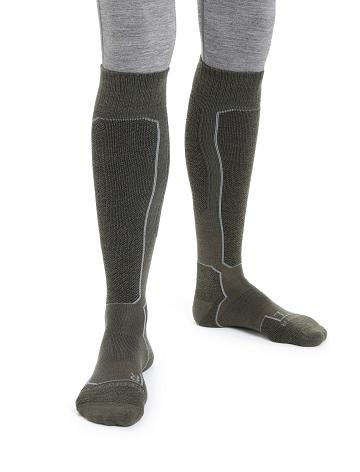 Men's Icebreaker Merino Ski+ Light Over the Calf Socks Loden / Black | CA 1934UZGT